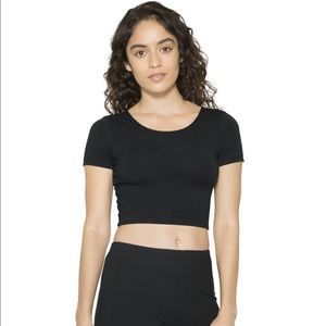 American Apparel Black Crop Top Tee